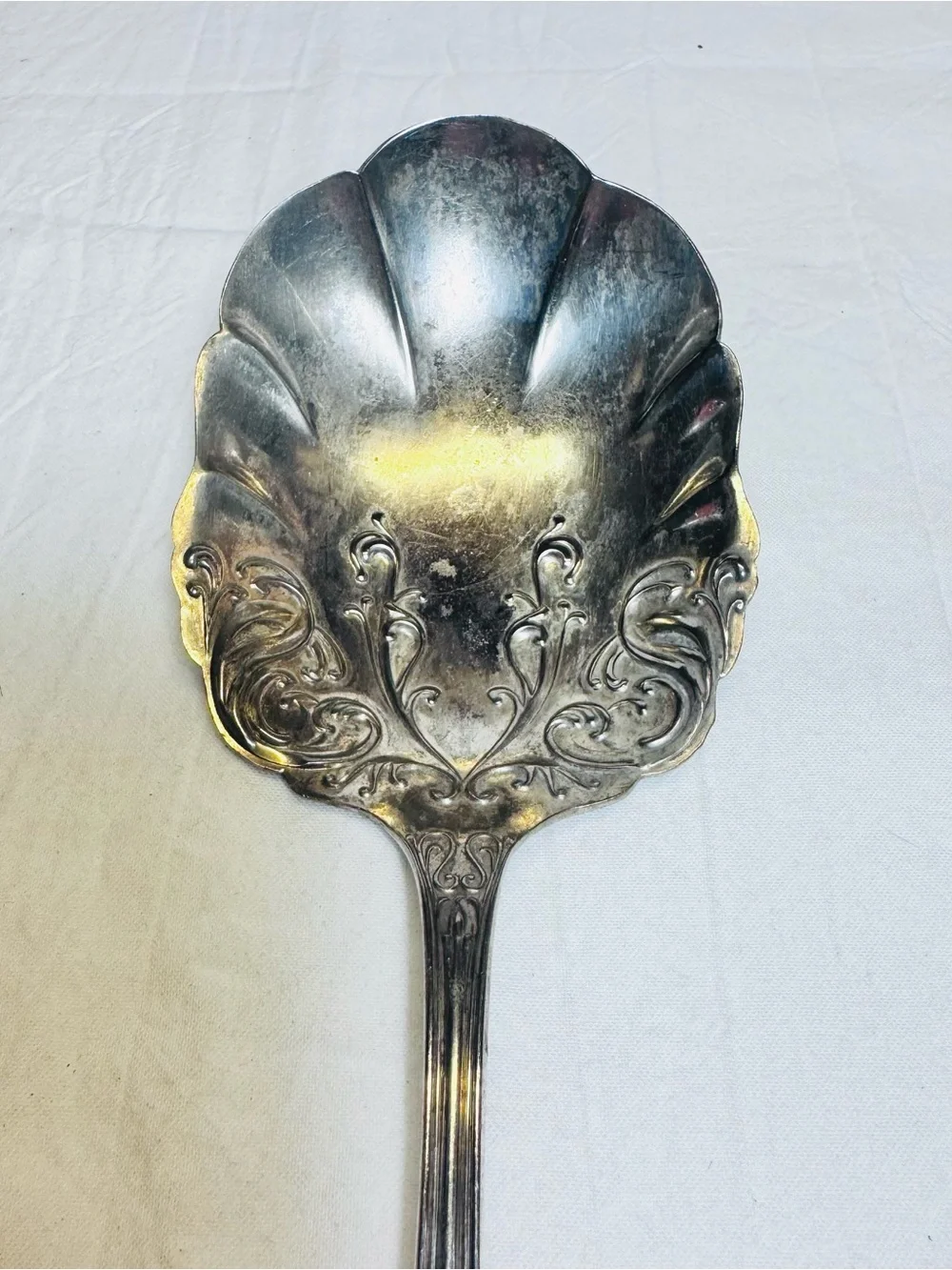 Large Spoon MSB Silverplate server Vintage Silverware 8-3/4